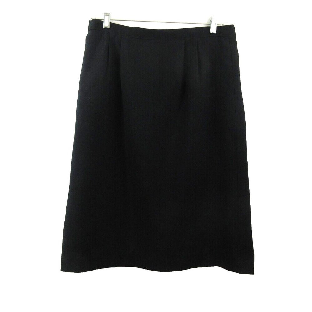 Womens Skirt Sz M Pencil Straight Black Lined Back Zip Career 34" Waist 44" Hips